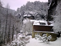Ferienhaus im Winter